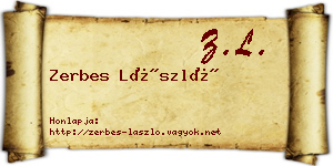 Zerbes László névjegykártya